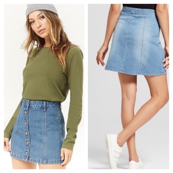 Denim Co. Dresses & Skirts - Denim Co. Front Button High Rise Skirt Size 4